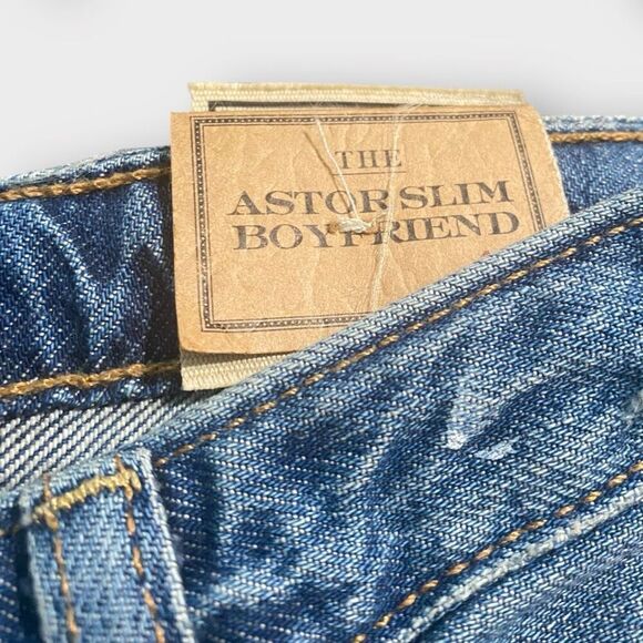 Polo Ralph Lauren Astor Slim Boyfriend Paint Splash Girls Blue Jeans size 16 New - Picture 10 of 12